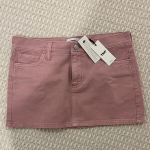Aritzia Pink Mini Denim Skirt Size 4